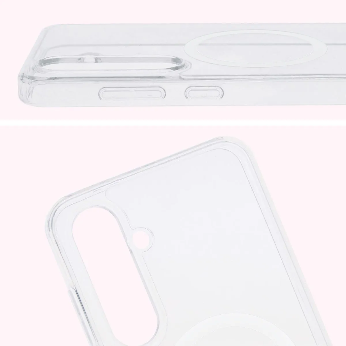 Pełne wycięcie i podwyższone krawędzie aparatu w etui Bizon Case CrystalO